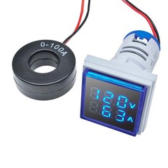 AC 60-500V 0-100A 22mm 3 in 1 Voltmeter Ammeter LED Digital Volt/AMP Meter
