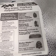 EXPO Low Odor Dry Erase Markers, Black Chisel Tip, 4 Count for Office & School