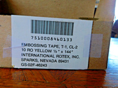 2 Boxes-Lot Of 20 Rolls Rotex Yellow Embossing Tape 1/2″ X 144″