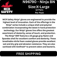 MCR SAFETY N96790XL Coated Gloves,Nylon,XL,12PR 15GAUGE