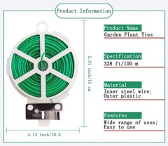 Twist Tie, 328 Feet (100m), green cable ties with Cutter, Garden Plant Ties Reus