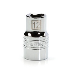 STEELMAN PRO 1/2-Inch Drive x 12mm Shallow 6-Point Metric Socket, 78309