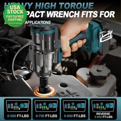 Cordless Impact Wrench Makita 18V 1 2 Brushless High Torque 900 Ft-Lbs 4-Speed