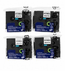 MarkDomain Laminated 0.47 in White Thermal Label Tape Cartridge Lot of 4