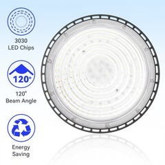 6Pack UFO Led High Bay Light 200W Industrial Commercial Factory Shop Light 6000K