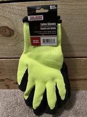 New Latex Gloves Heavy Duty Neon Safety Yellow Work Gloves One Size Fits Most