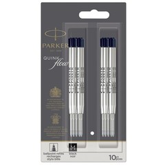 Parker QUINKflow Authentic Black Ink Refills, Medium Point, 10 Count,