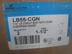 COOPER CROUSE HINDS LB55-CGN NEW 1-1/2″ LB LOT OF 2 FREE SHIPPING