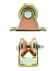 1.2” V Groove Rigid Caster Wheels 4 Pack 440lb Sliding Gate Roller Bracket Heavy