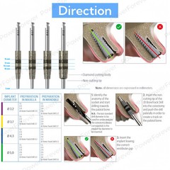 1Kit Dental Bone Track Drill Kit JD Guided Neck Correction Drills Diamond Cut