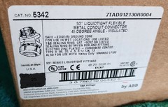 NEW LOT OF 4 THOMAS & BETTS 5342 LIQUIDTIGHT 45° CONDUIT ELBOW 1/2″ CONNECTOR