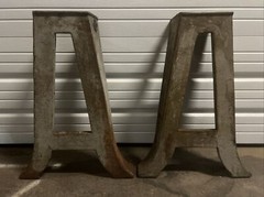 Vintage “The National Supply Co” Toledo Ohio Cast Iron Pair Of Legs Off Lathe