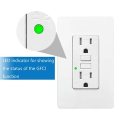 GFCI Outlet 15 Amp Weather Tamper Resistant 125V Safety Receptacle Socket White
