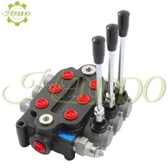3Spool 25GPM 3000PSI Monoblock Hydraulic Directional Control Valve Double Acting