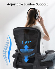 Drafting Chair Tall Office Chair with Flip-Up Arms Adjustable Height Standing De