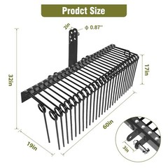 3 Point 60″ Pine Straw Rake Landscape Rake for Cat0 & Cat1 Tractor Attachment