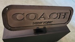 COACH 1941 Display Sign -Brushed Stainless Steel – *** RARE ***