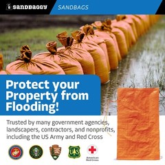 Sandbags – 10 Orange – Empty Sand Bags for Flood – Sandbag Bag Poly by Sandbaggy