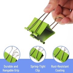 Mr Pen Metal Binder Clips 12 pcs 2 Inches Extra Large Size Colored Binder Paper