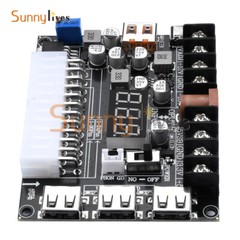 20Pin 24Pin ATX Power Supply Breakout Board Adjustable Voltage Module + Case DIY