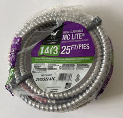 14/3 MC Metal Clad Cable – 25FT Roll, 23ft leftover. 2102S22-AFC Cable Systems