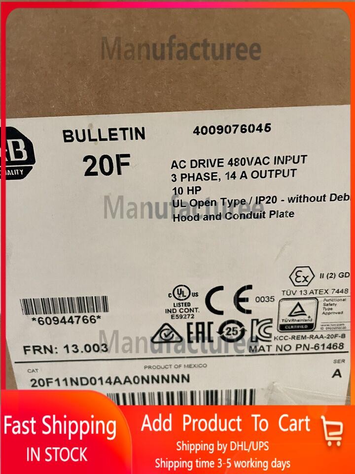 NEW AB 20F11ND014AA0NNNNN 14A 460V 10HP PowerFlex 753 Fast Shipping