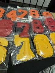 HUGE LOT VINYL & TWILL SPORTS 4″ NUMBERS 4500+ Heat Transfer Press Multi Color