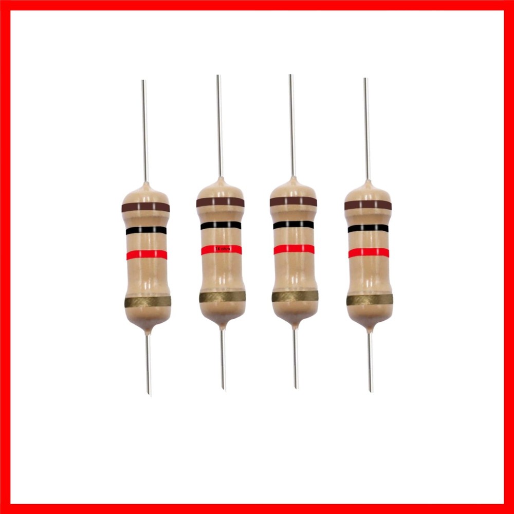 1K Ohm Carbon Film Single Fixed Resistor 1/4 W 0.25 Watts 5% Tolerance, 1K R,…