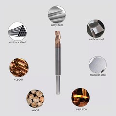 2 PCS 5/16″ 3 Flute Carbide 1/4″ Shank 4″ Overall Long End Mills – ALCrN Coated