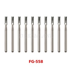 Dental Midwest FG #558 Straight Fissure Crosscut Carbide Burs 100Pk