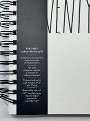 2026 2027 Planner RAE DUNN Spiral Hard Cover 17-Month 2027 Black White LARGE