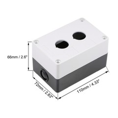 Push Button Switch Control Station Box 22mm 2 Button Holes White and Black