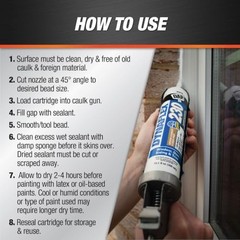 Elastomeric Sealant Clay 10.1 Oz Paintable Caulk Waterproof Flexible Joints
