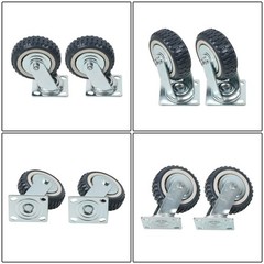 4 Pcs 6 Inch Swivel Caster Wheels Heavy Duty Inclined Fixed Wheel With Brake