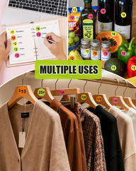 2800 Removable Garage Sale Stickers with 15 Pre-Printed Colorful Tags