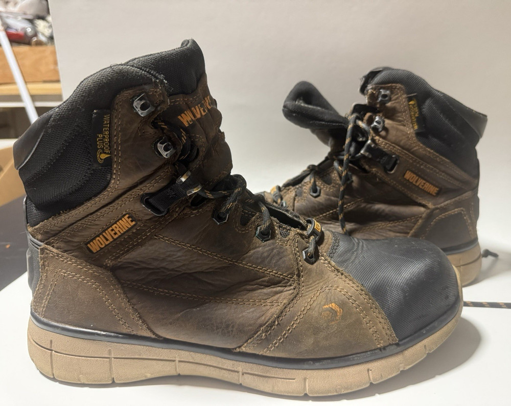 Wolverine EPX ASTM 2413-18 Safety Work Boots Mens 10.5M Brown Leather Steel Toe