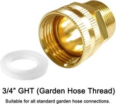 Brass Swivel Pipe Fitting 3/4″ GHT Female X 3/4″ NPT Male Thread Garden Hose Thr