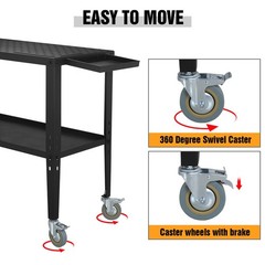 36” x 18” 1200lb Load Carbon Steel Workbench Welding Table Storage tray Cart