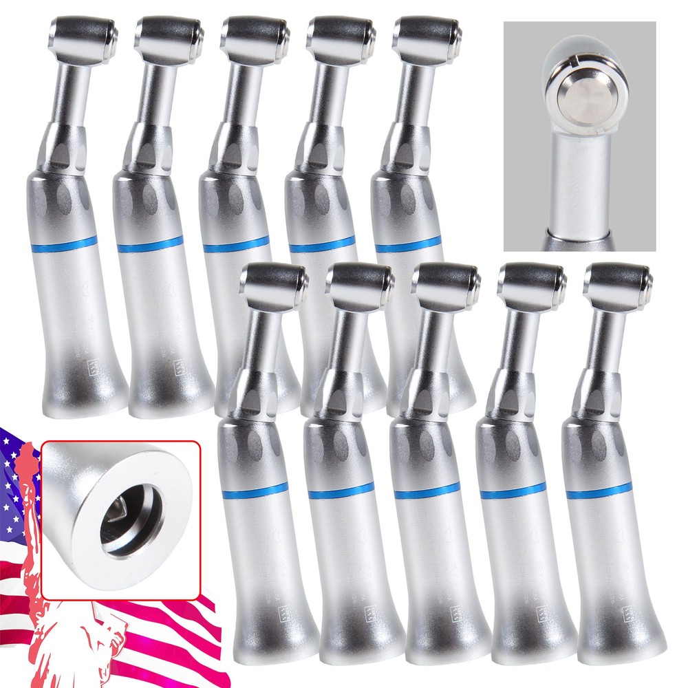 10 Dental Slow Low Speed Handpiece Contra Angle Push Button E-type Attach F/ NSK