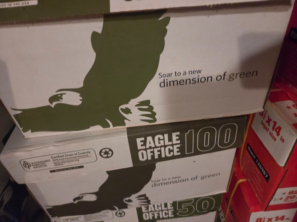 Eagle Office 8.5”x14” White 10 Reams Case 5000 sheets 92 bright 20 lb NEW