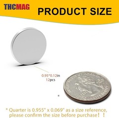 High Strength Neodymium Magnets 0.95 Inch Round Silver for Science Projects