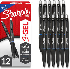 Sharpie S-Gel Gel Pens Bold Point 1.0Mm Blue Ink Pen 12 Count Roller Ball Pen