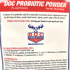 DOC Probiotic Powder For Livestock Deer Sheep Goats Horses Pigs Cattle & more