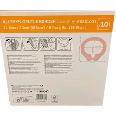 Allevyn 66801031 Gentle Border Sacrum Foam Dressing 8 1/2″ x 9″ Box of 10
