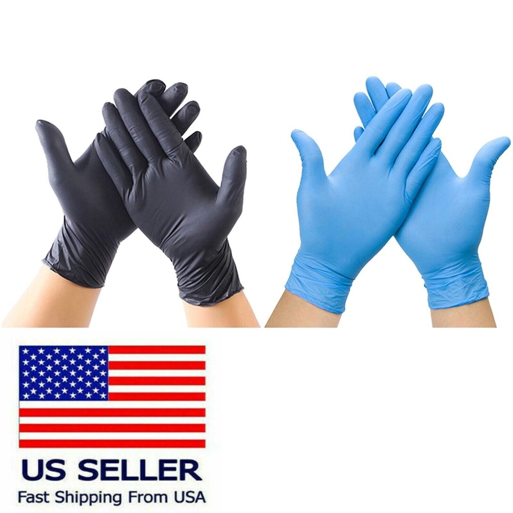 Nitrile Examination Gloves Powder Free, Blue / Black, 1000ct (Message for size) 