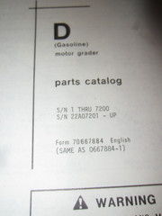 ORIGINAL 1968 FIAT ALLIS B MOTOR GRADER PARTS CATALOG MANUAL 1976 PRINTING