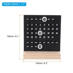 Wood Perpetual Calendar Desktop Acrylic Calendar Stand Black