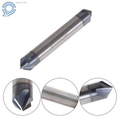 2Pc Double End 3/8″ 4 Flute 90 Degree 2-1/2″ Overall Length Carbide Chamfer Mill