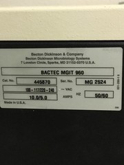 Becton Dickinson Bactec Mgit 960 – 445870 Mycobacterial Detection System, WORKS