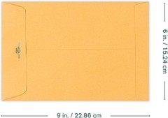 Quality Park 6 X 9 Clasp Envelopes, Clasp and Gummed Closures, QUA37855